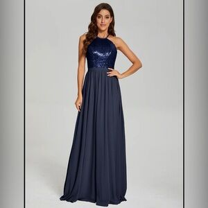 Donna Morgan Navy Maxi Dress